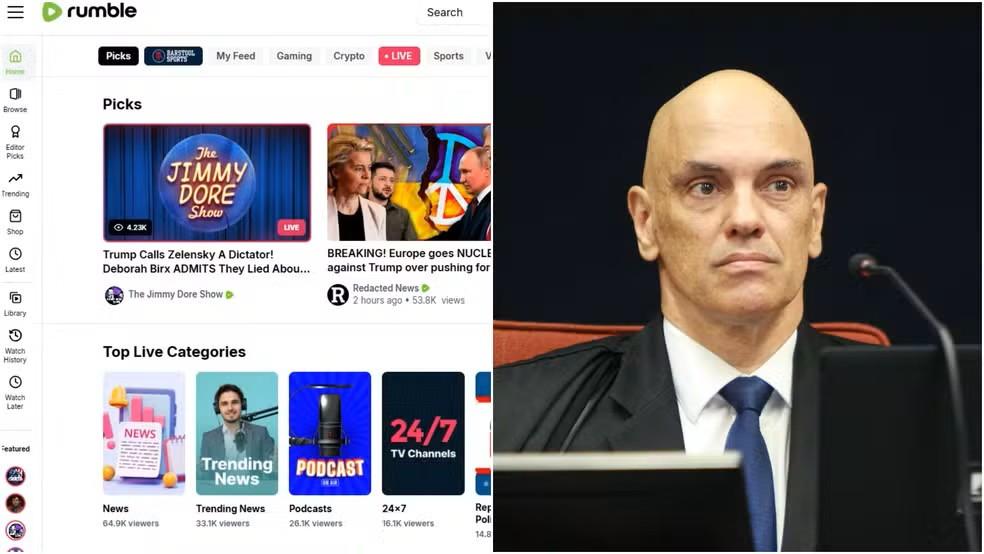 Justiça dos EUA rejeita liminar do Rumble contra Moraes